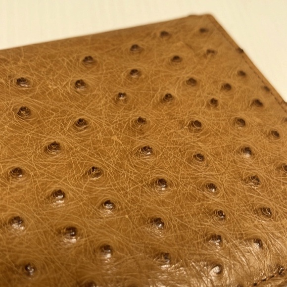 Vintage Corbeau Ostrich Tan Leather Wallet - Picture 2 of 12